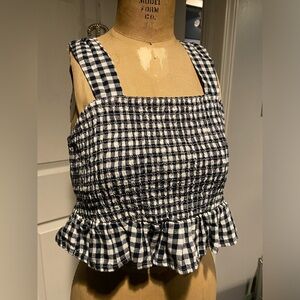 Women’s Black & White Plaid American Eagle Blouse